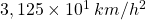 3,125 \times 10^1 \:km/h^2